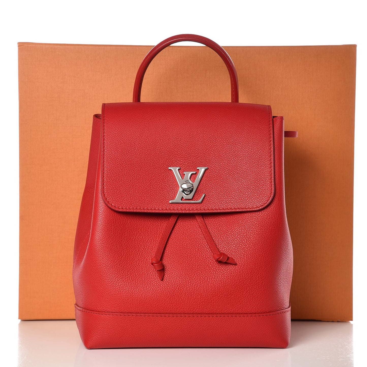 Soft Calfskin Lockme Backpack Rubis
