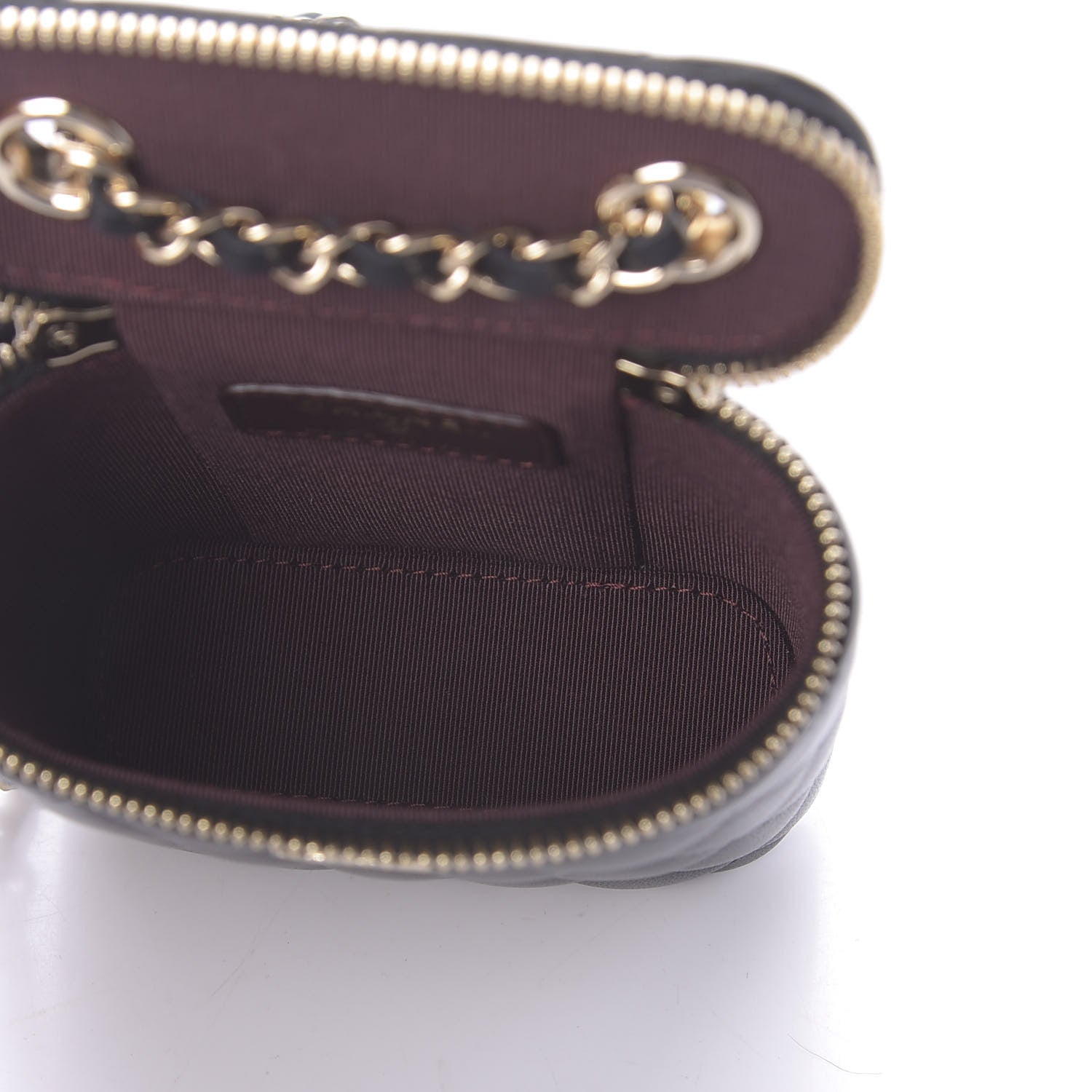 Chanel Lambskin Quilted Small Vertical Coco Beauty Vanity Case With Chain Black 5 of 9