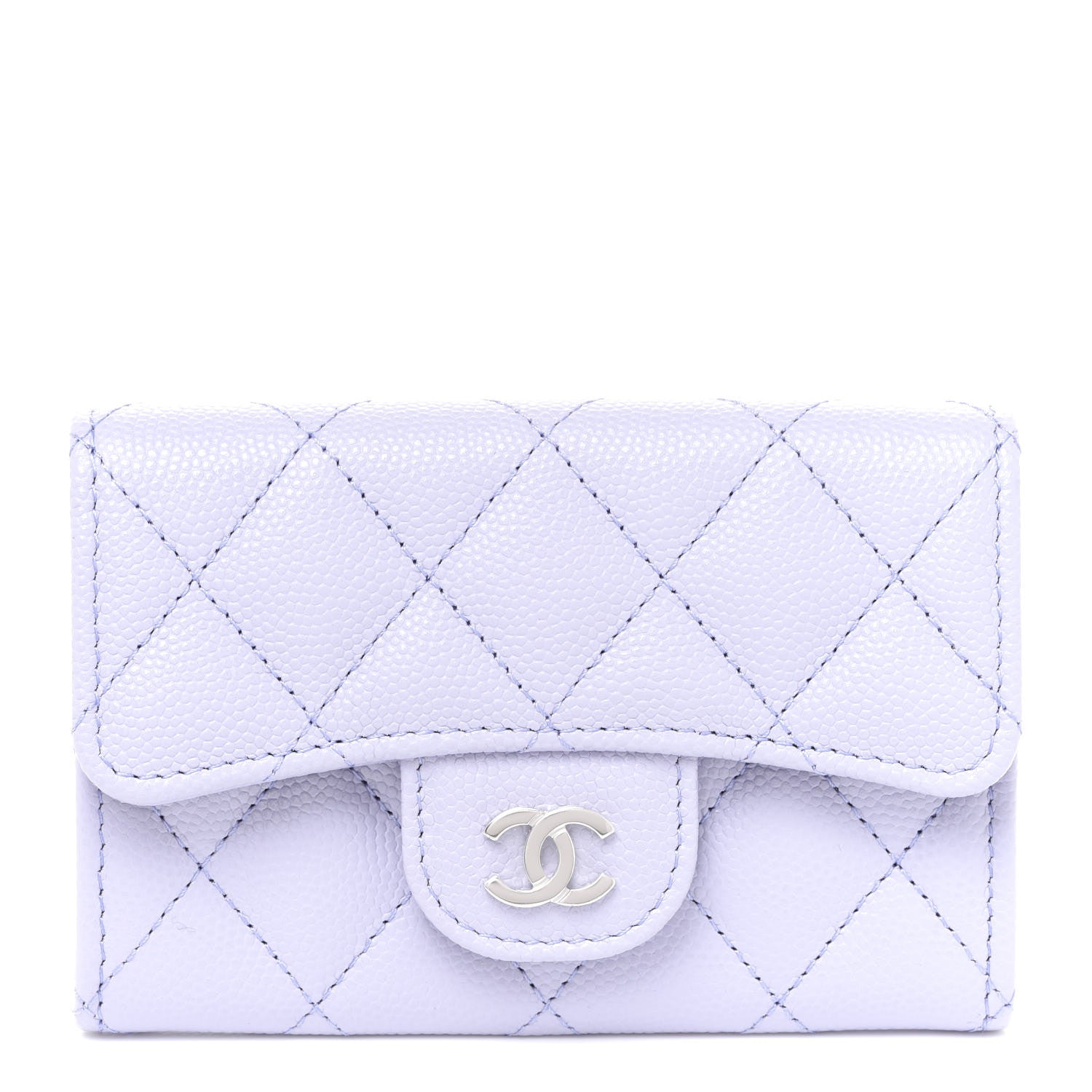 Chanel Caviar Quilted Flap Card Holder Wallet Light Purple 1 of 9