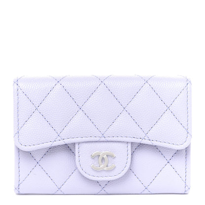 Chanel Caviar Quilted Flap Card Holder Wallet Light Purple 1 of 9