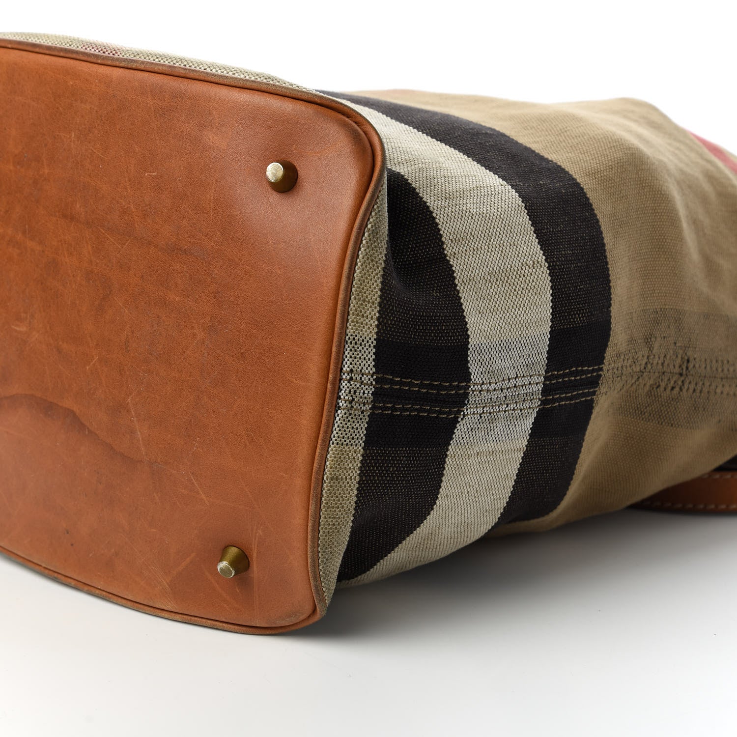 Burberry Canvas Mega Check Medium Susanna Hobo Saddle Brown 7 of 14