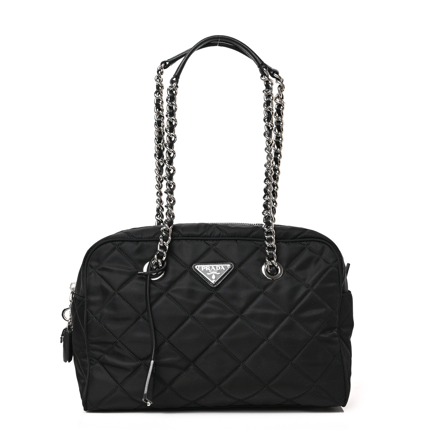 Prada Nylon Tessuto Impuntu Quilted Shoulder Bag Black 1 of 8