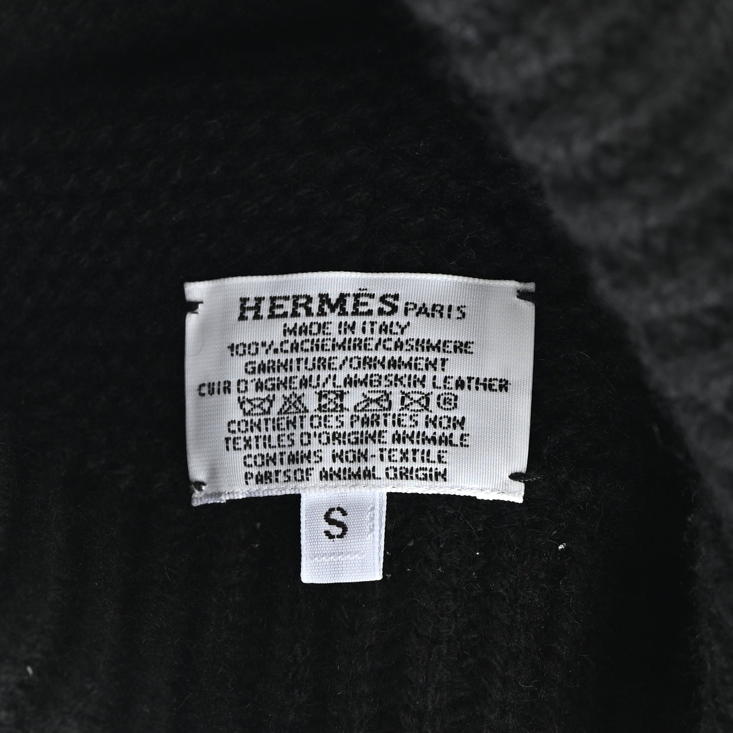 Cashmere Knit Boston Beanie Hat S Black