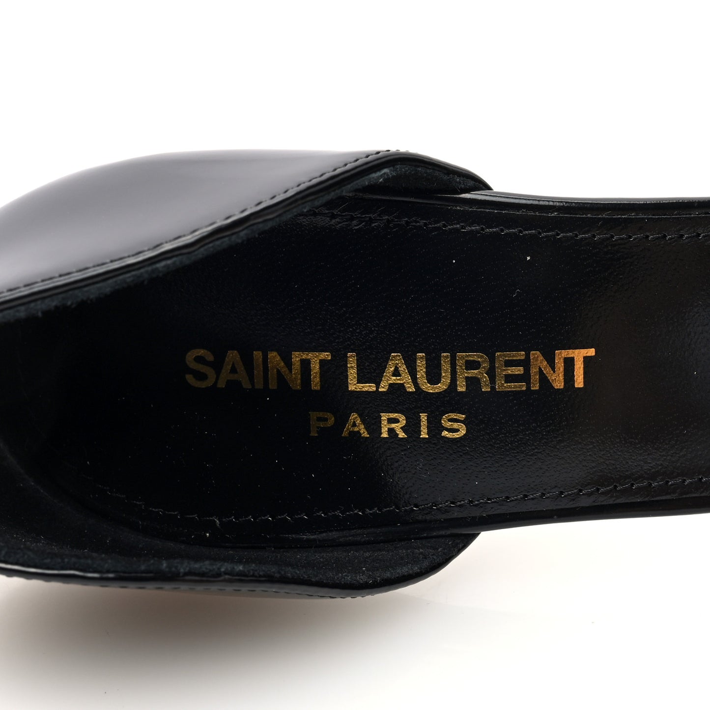 Patent Calfskin Dorsay 110 Pumps 38.5 Black