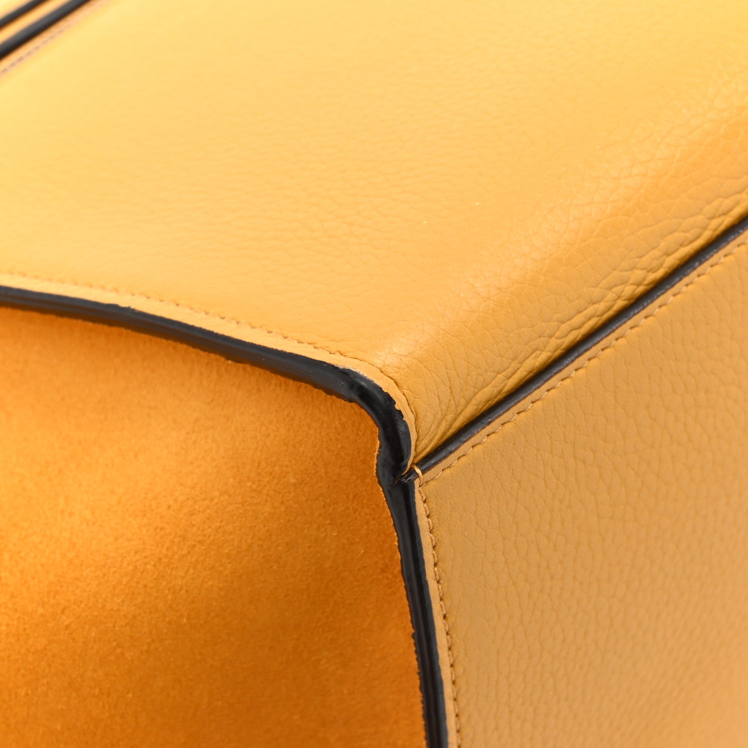 Celine Drummed Calfskin Suede Small Trapeze Ocre 17 of 18