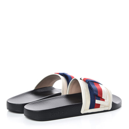 Gucci Satin Web Sylvie Bow Slide Sandals 40 White 4 of 8