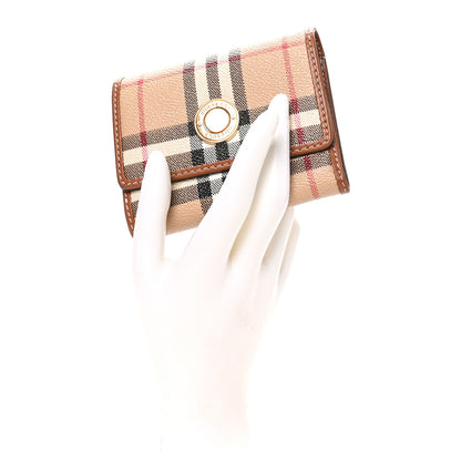 Burberry E-Canvas Vintage Check Tri-Fold Wallet Archive Beige 2 of 6