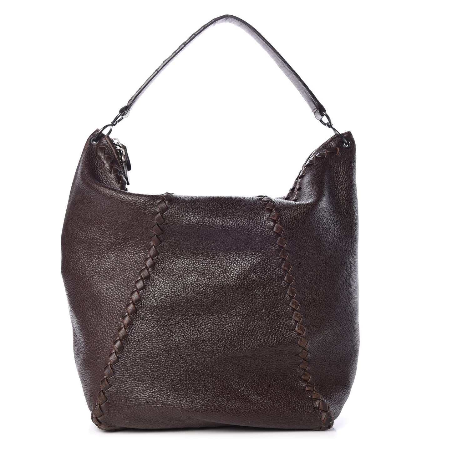 Washed Cervo Deerskin Loop Hobo Bag Ebano