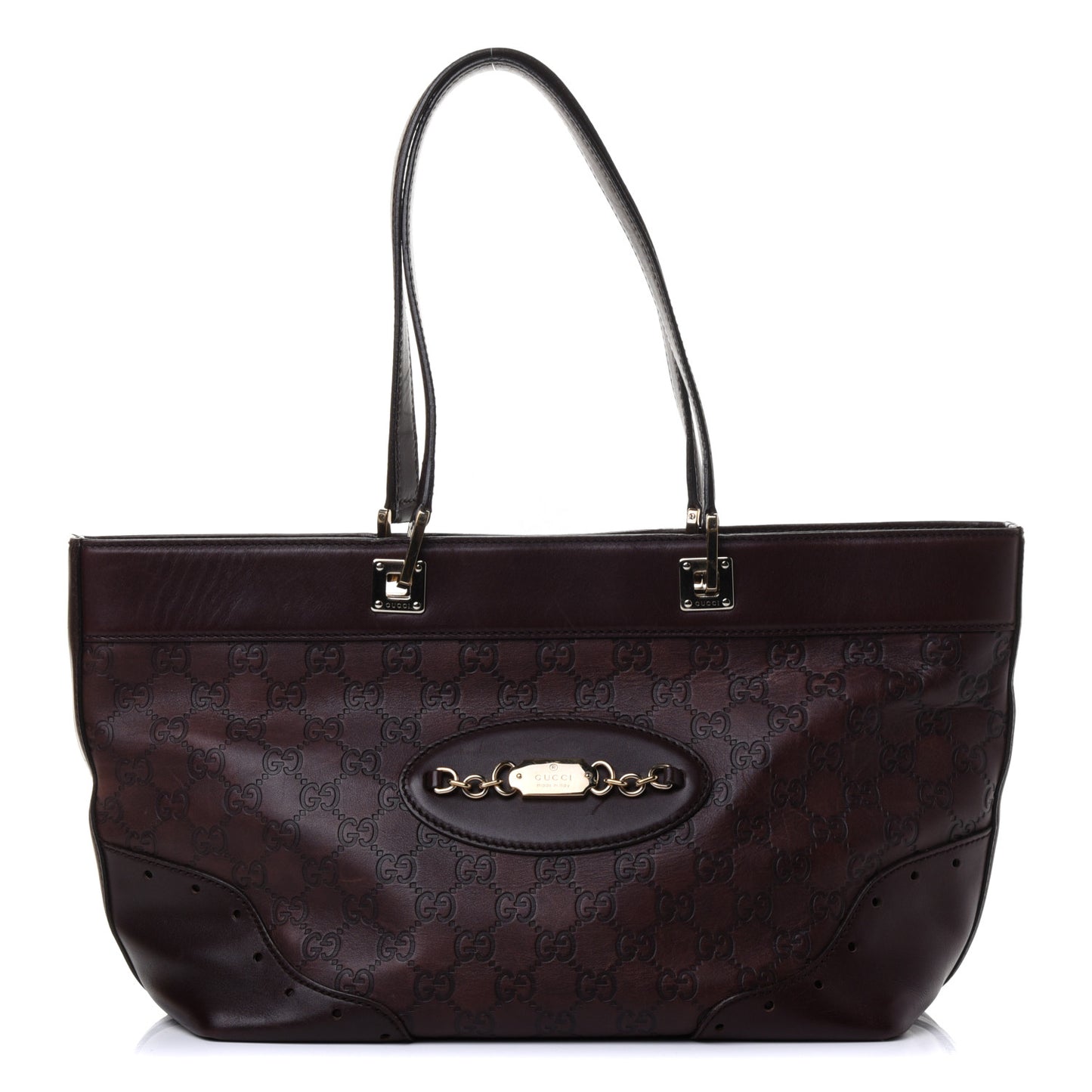 Guccissima Large Punch Tote Chocolate Brown