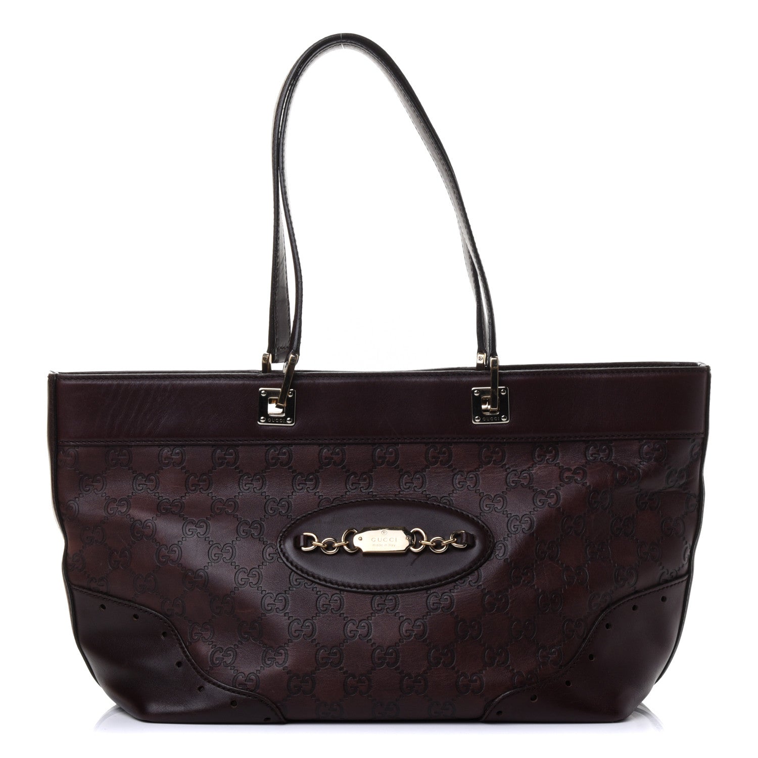 Gucci Guccissima Large Punch Tote Chocolate Brown 1 of 4