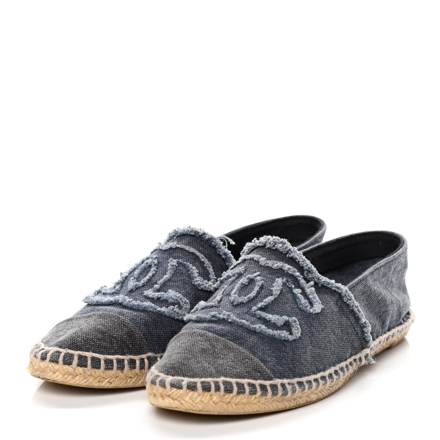 Chanel Linen CC Espadrilles 35 Blue Black 3 of 12