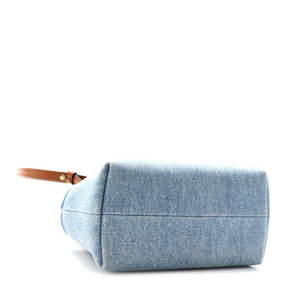 Fendi Denim Vitello King Plexiglass Logo Embroidered Mini By The Way Top Handle Boston Bag Denim Cuoio 4 of 10
