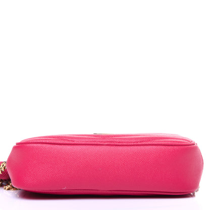Saint Laurent Grain De Poudre Matelasse Monogram Mini Lou Camera Bag Fuchsia 10 of 12