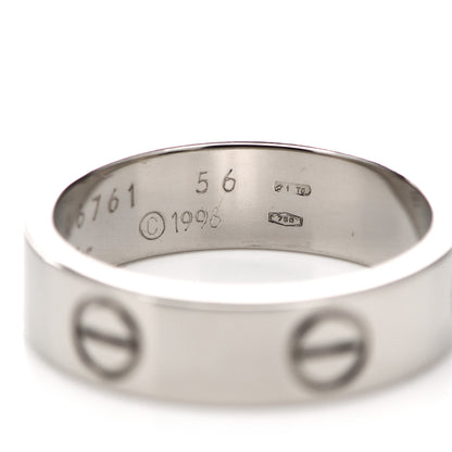 Cartier 18K White Gold 5.5mm LOVE Ring 56 7.5 5 of 5