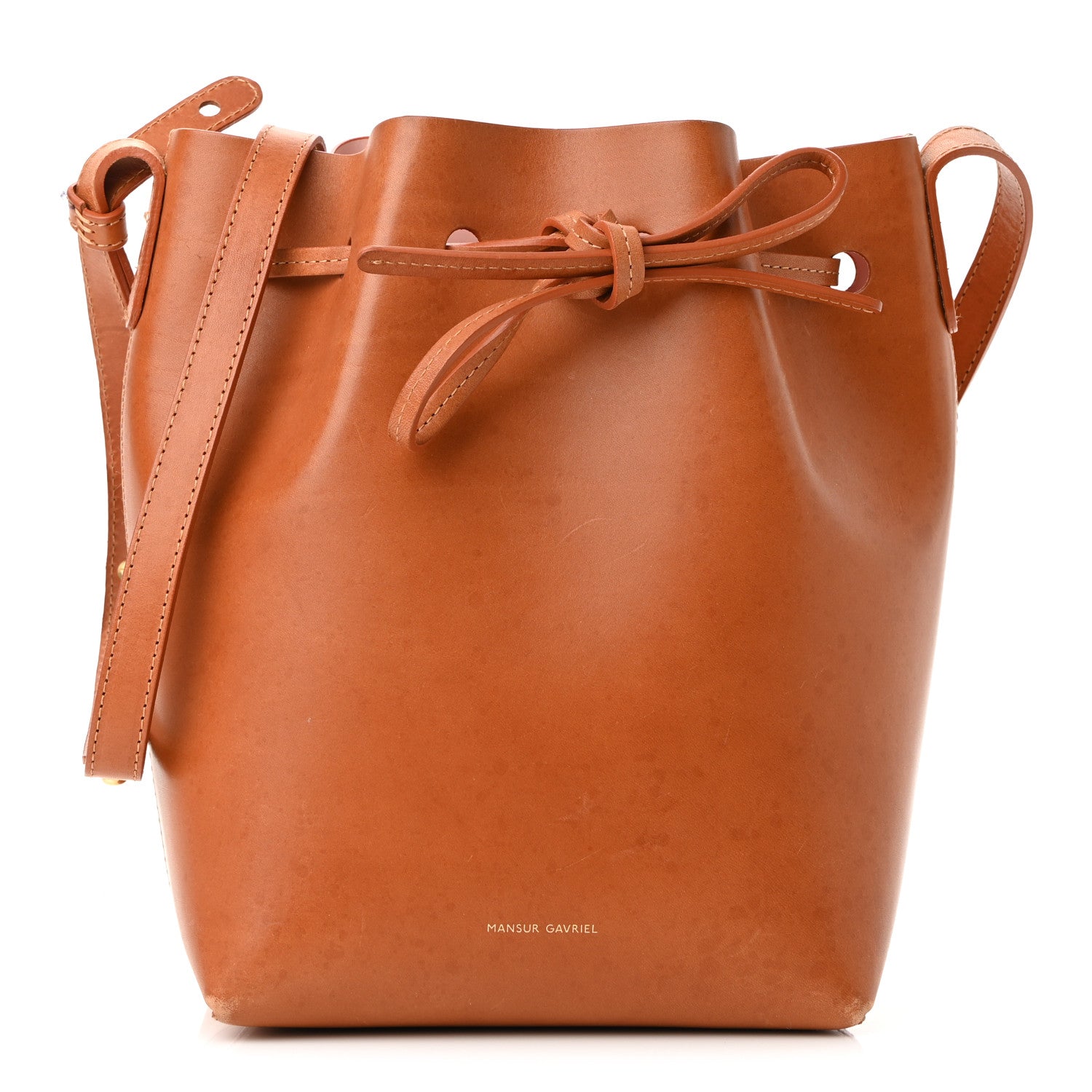 Mansur Gavriel Calfskin Mini Bucket Bag Cammello Rosa 1 of 16