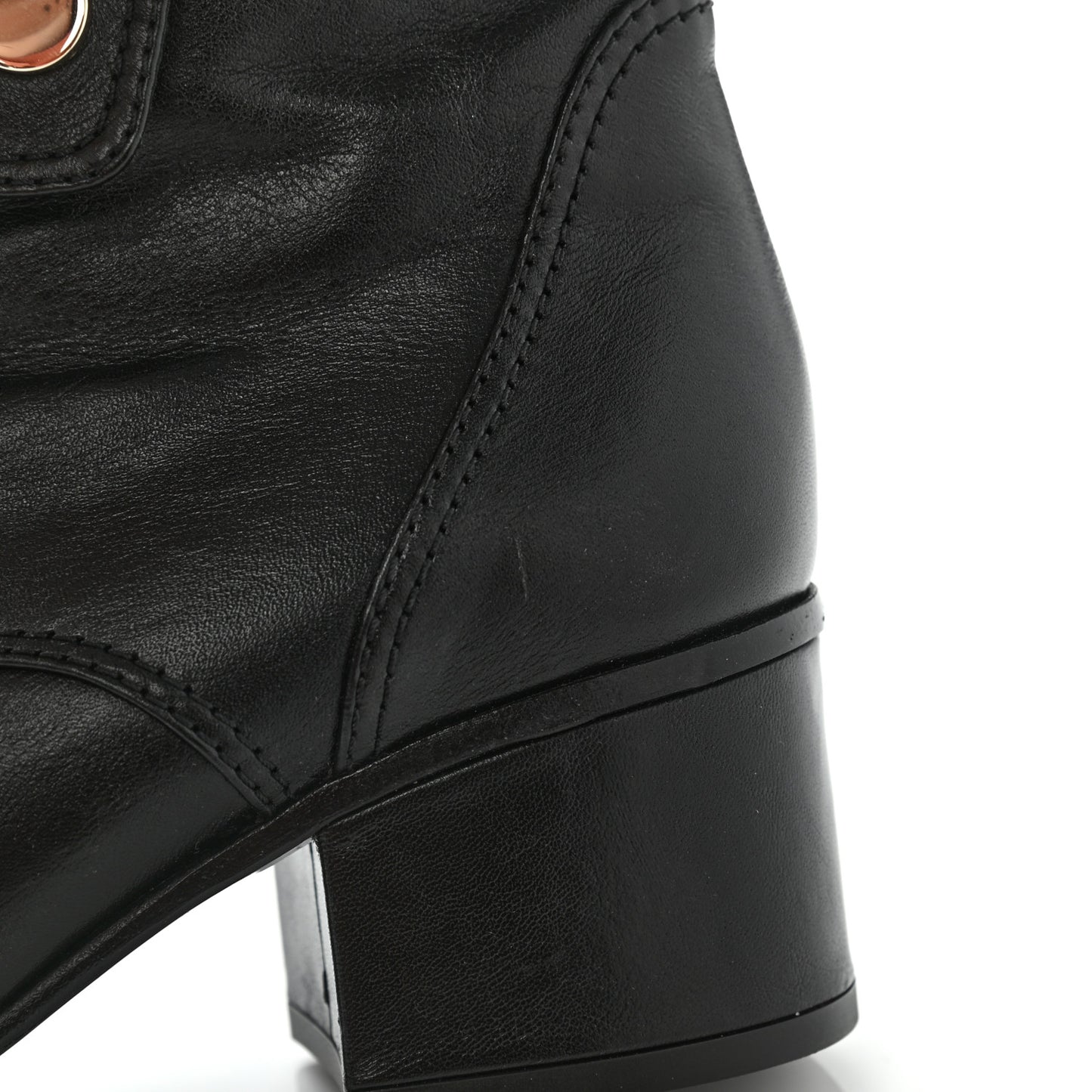 Calfskin Patent Cap Toe CC Lace Up Boots 40 Black