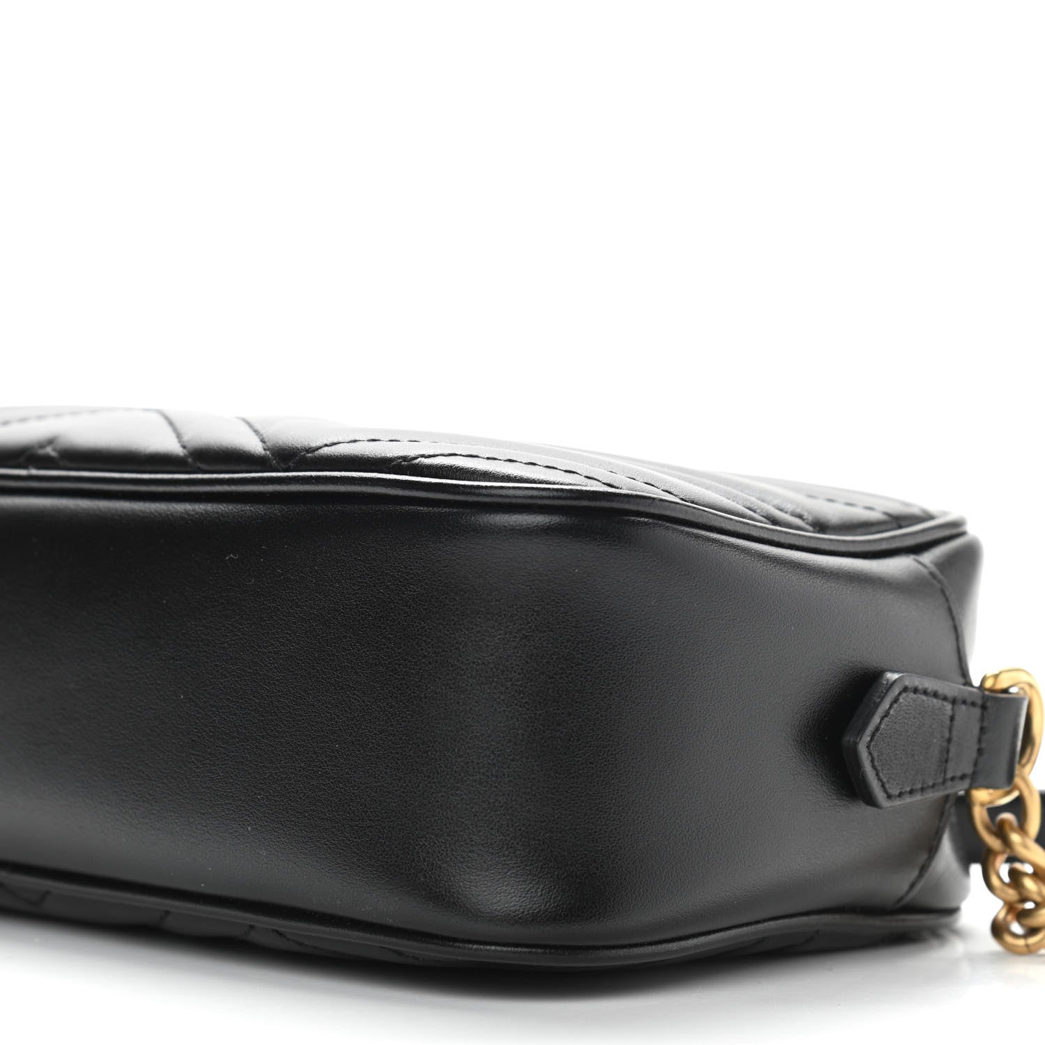 Gucci Calfskin Matelasse Small GG Marmont Chain Shoulder Bag Black 10 of 10