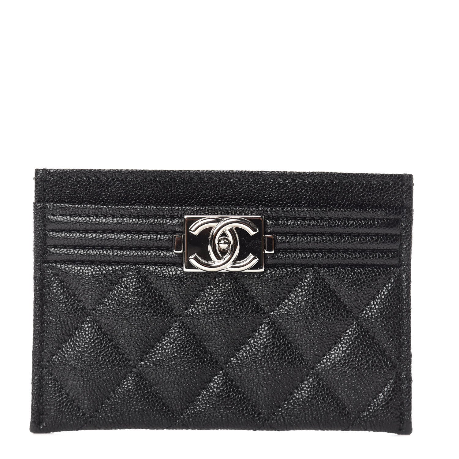 Chanel Caviar Quilted Boy Card Holder Black 1 of 10