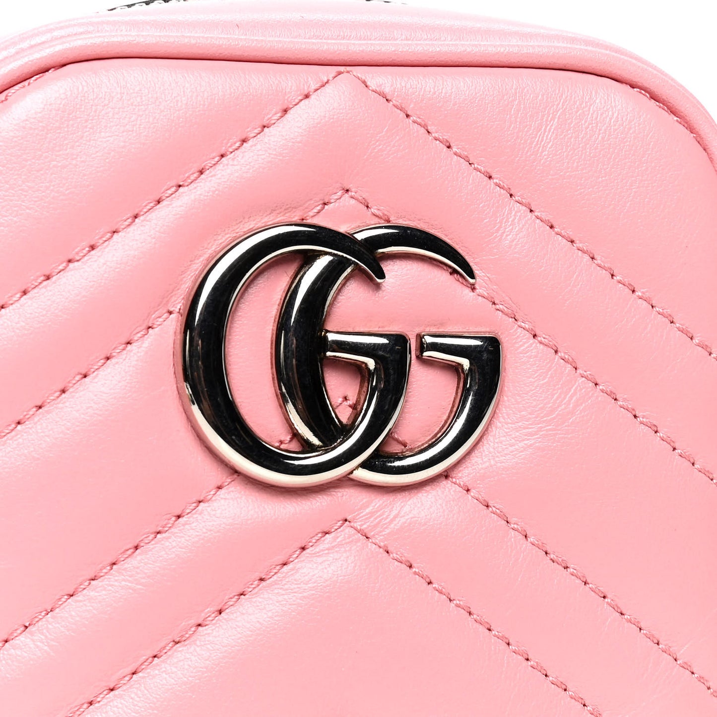 Calfskin Matelasse Mini GG Marmont Crossbody Bag Wild Rose