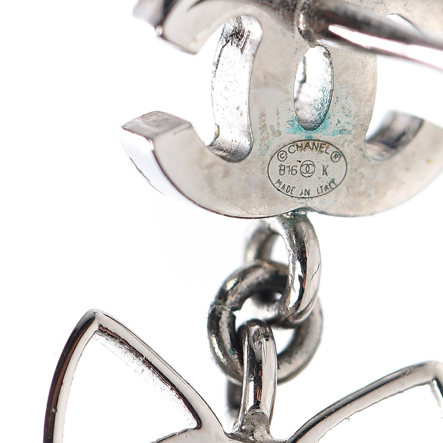 Chanel Crystal Emoji Choupette Cat CC Earrings Silver 4 of 5