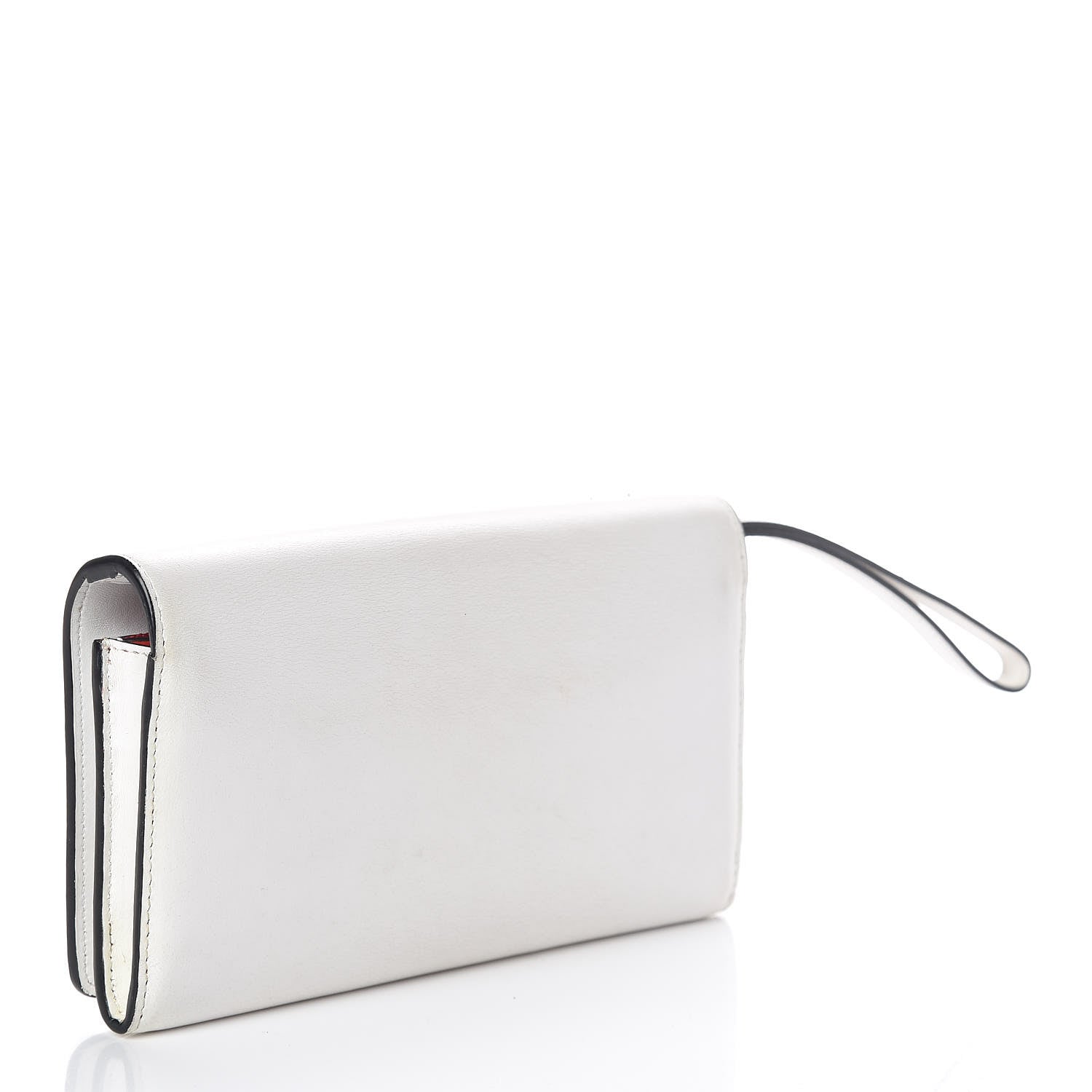 Christian Louboutin Calfskin Macaron Spiked Flap Wallet White 3 of 10