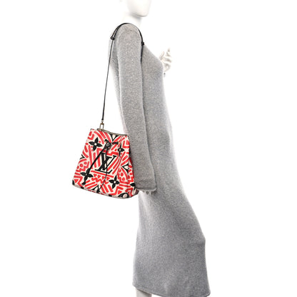 Louis Vuitton Monogram Giant Crafty NeoNoe MM Creme Rouge Black 2 of 9