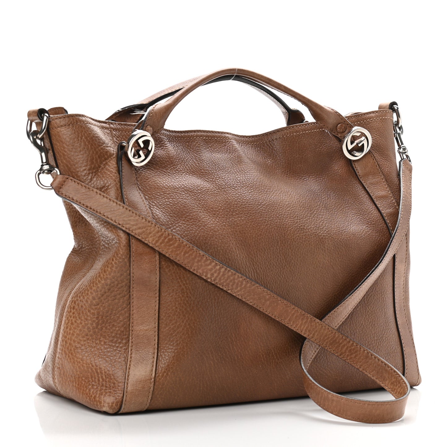 Pebbled Calfskin Medium Miss GG Top Handle Bag Light Cuir