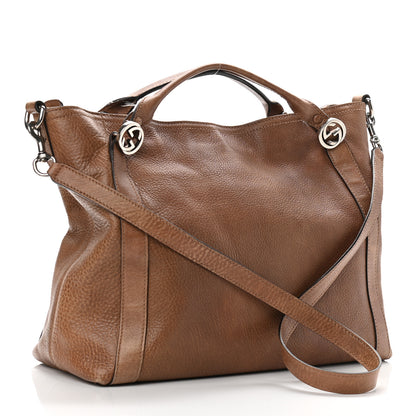 Gucci Pebbled Calfskin Medium Miss GG Top Handle Bag Light Cuir 3 of 12