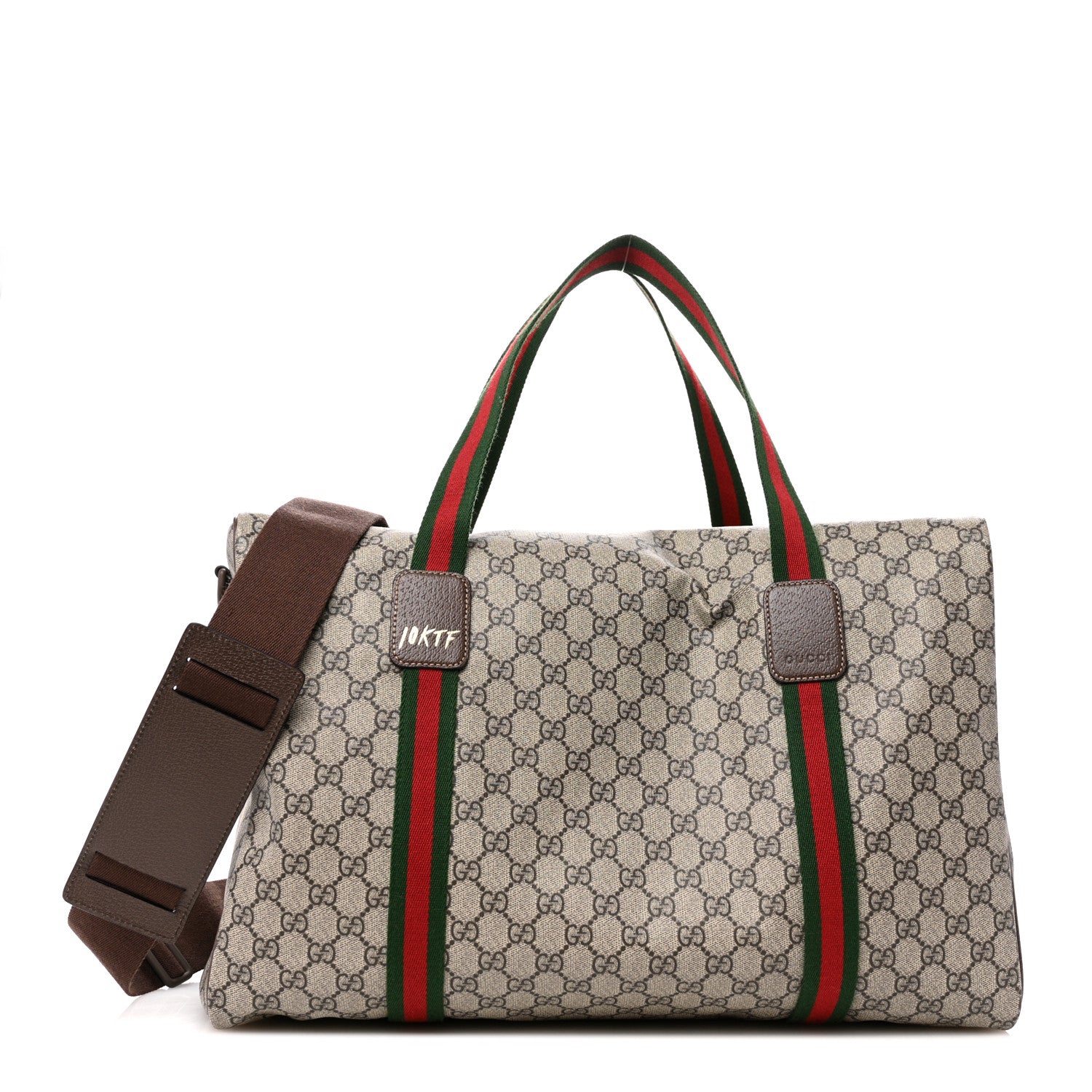 Gucci GG Supreme Monogram Web Medium Duffle Bag Brown 1 of 9