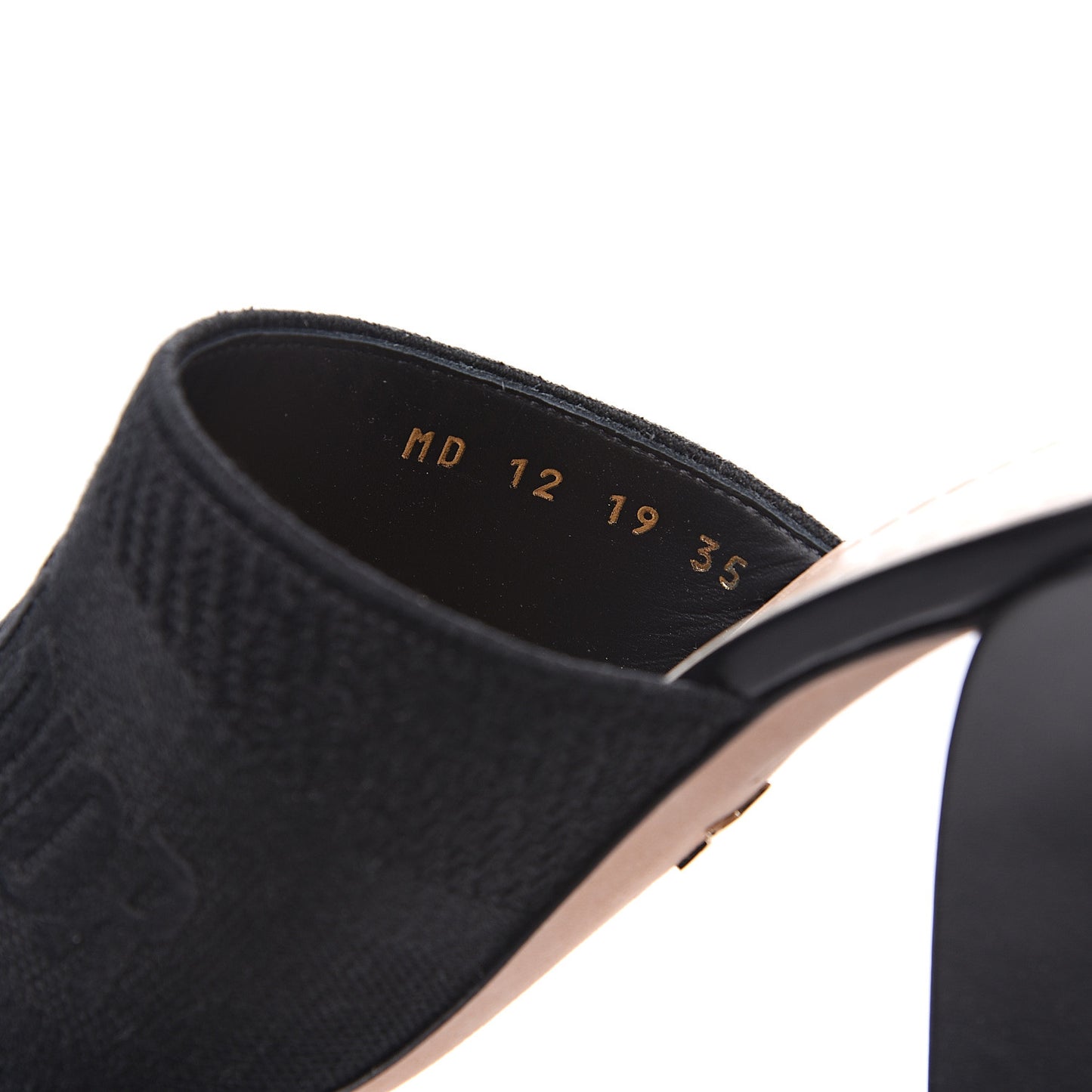 Cotton Embroidered Dway 85mm Slide Sandals 35 Black