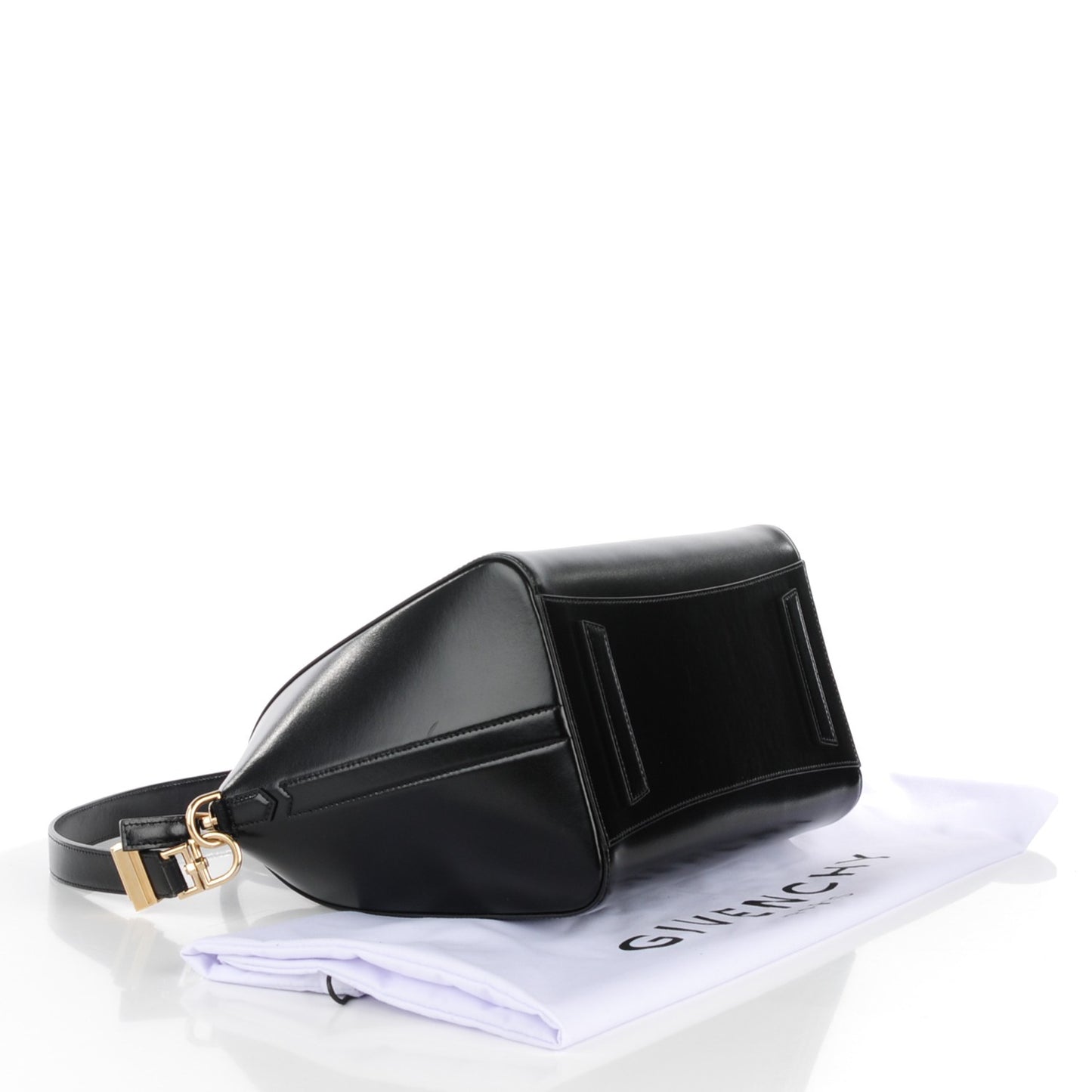 Shiny Lord Calfskin Medium Antigona Black