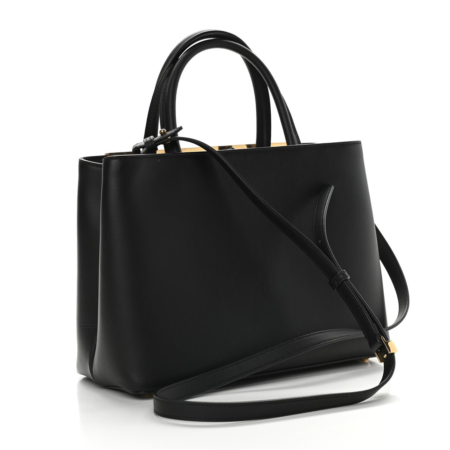 Vitello Century Metal Monster Eyes Petite 2Jours Tote Black