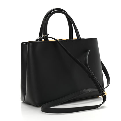 Fendi Vitello Century Metal Monster Eyes Petite 2Jours Tote Black 3 of 8