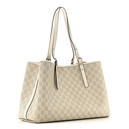 Gucci GG Supreme Monogram Emblem Large Tote Bag  Mystic White Oatmeal 3 of 11