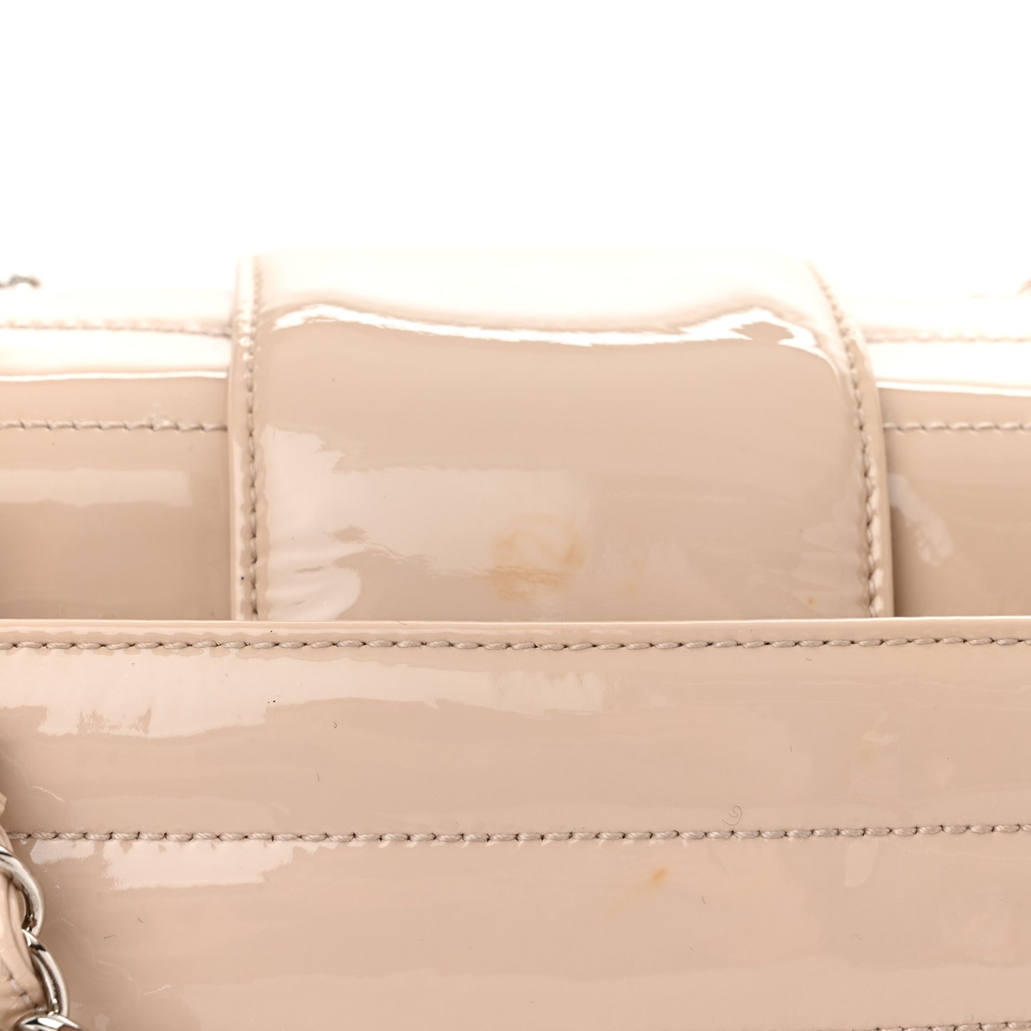Patent Horizontal Quilted Jumbo Single Flap Pink