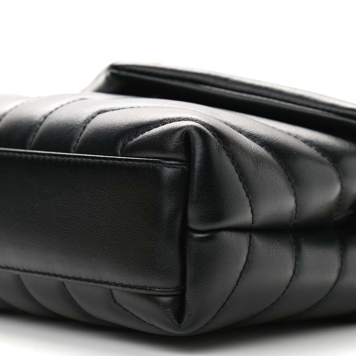Calfskin Y Quilted Monogram Toy Loulou Crossbody Bag Black