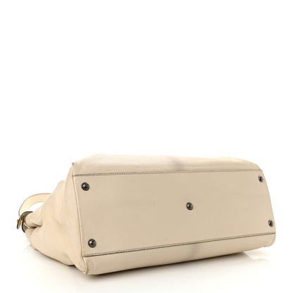 Fendi Goatskin Zucca Large Peekaboo Iconic Satchel Latte Tobacco Moro 4 of 10