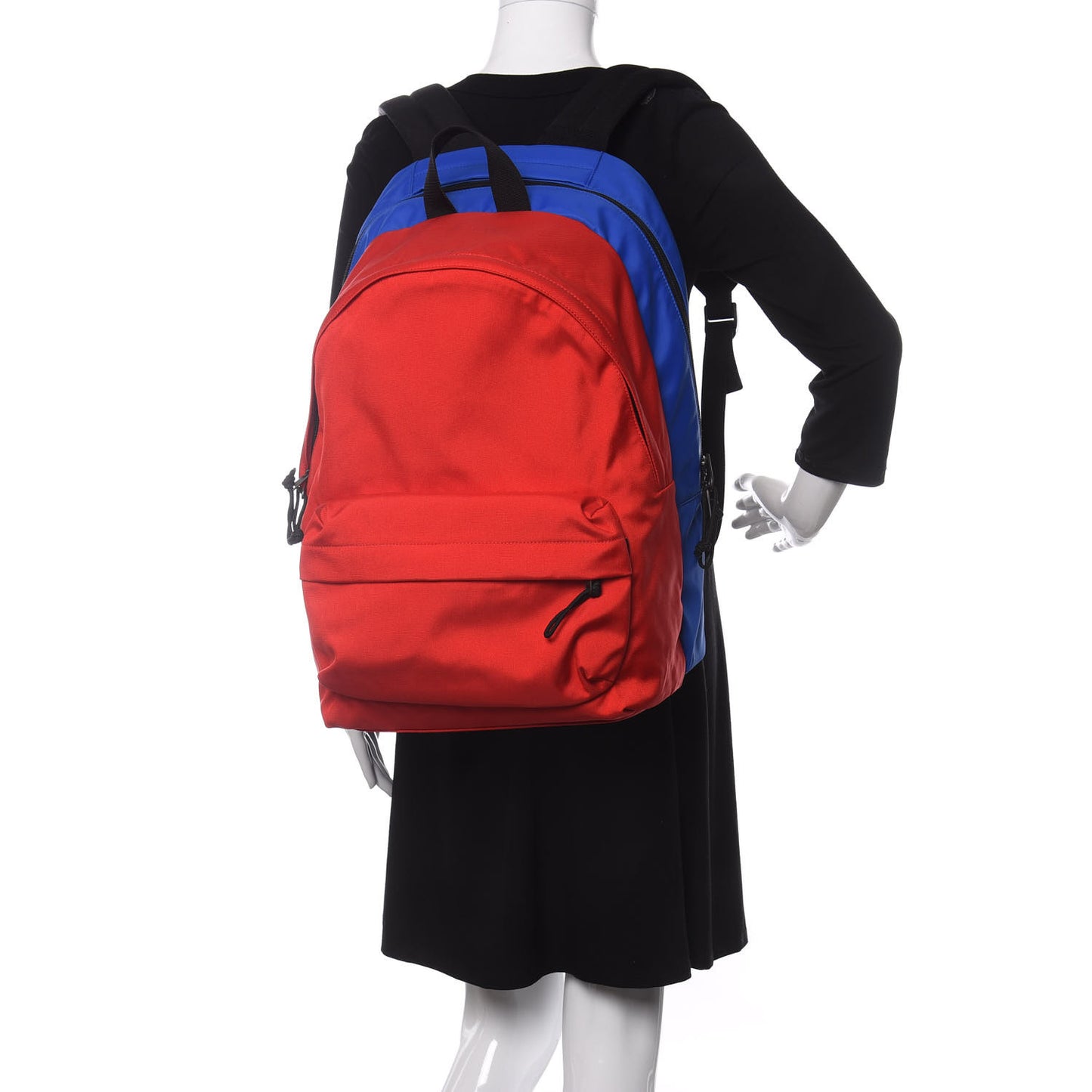 Nylon Logo Embroidered Double Pack Backpack Red Blue