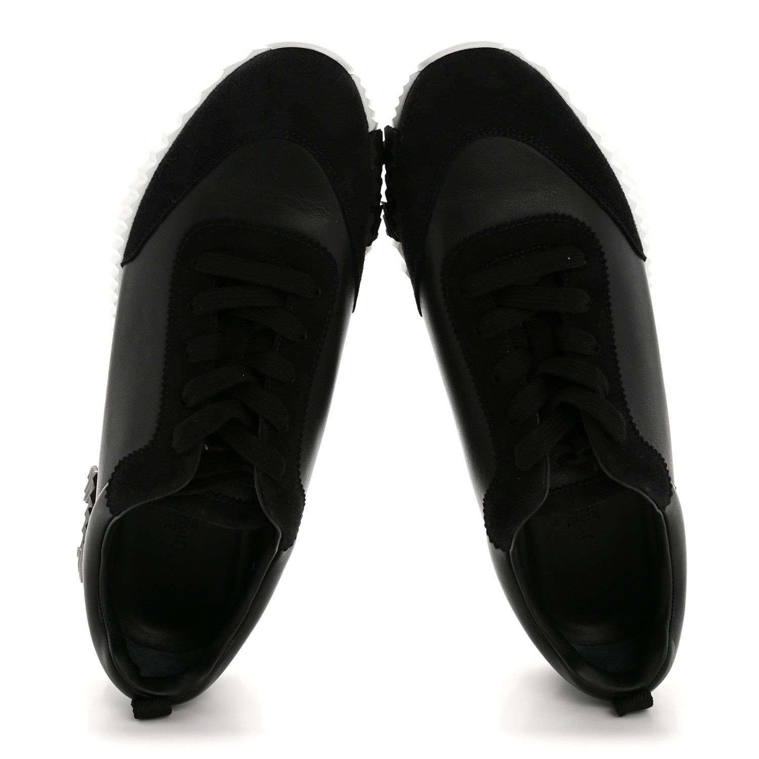 Hermes Goatskin Suede Goatskin Bouncing Sneakers 40 Black 2 of 10