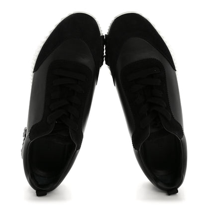 Hermes Goatskin Suede Goatskin Bouncing Sneakers 40 Black 2 of 10