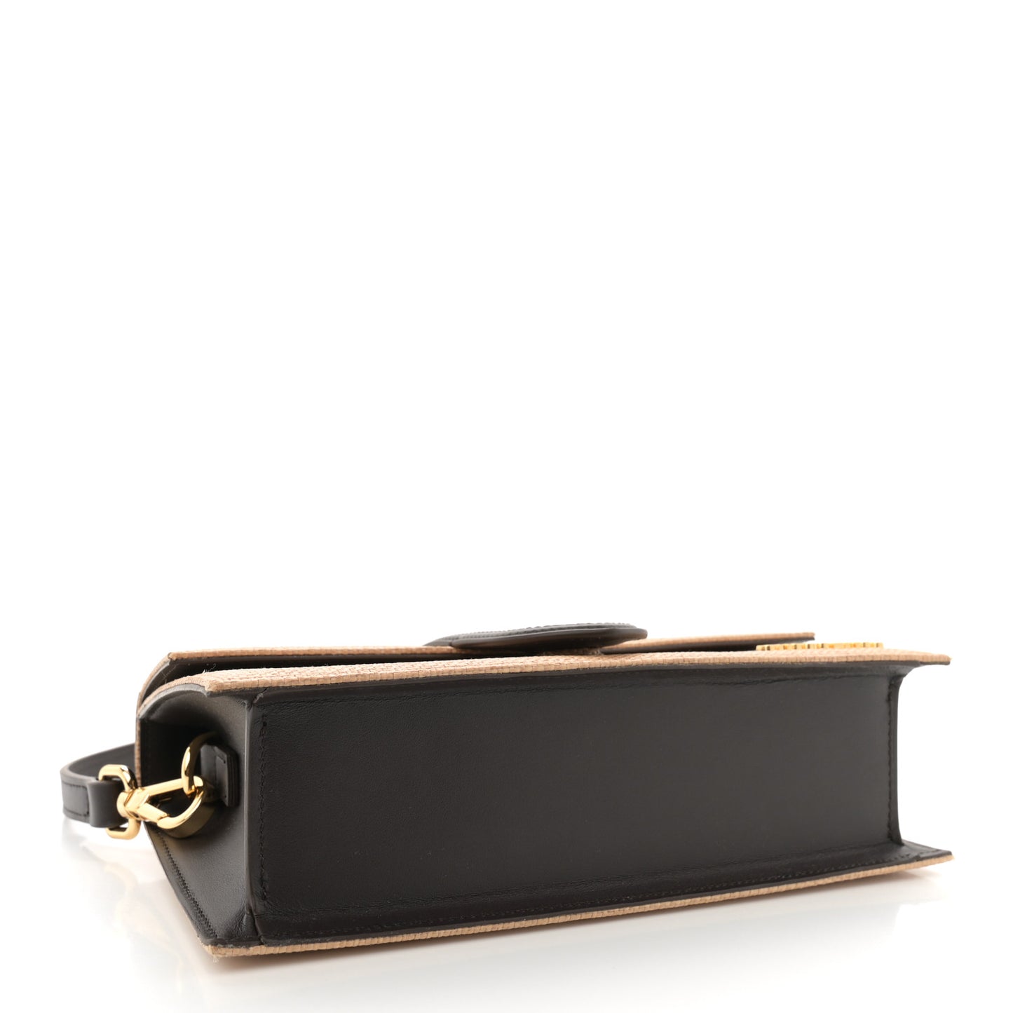 Raffia Smooth Calfskin Le Grand Bambino Natural Dark Brown