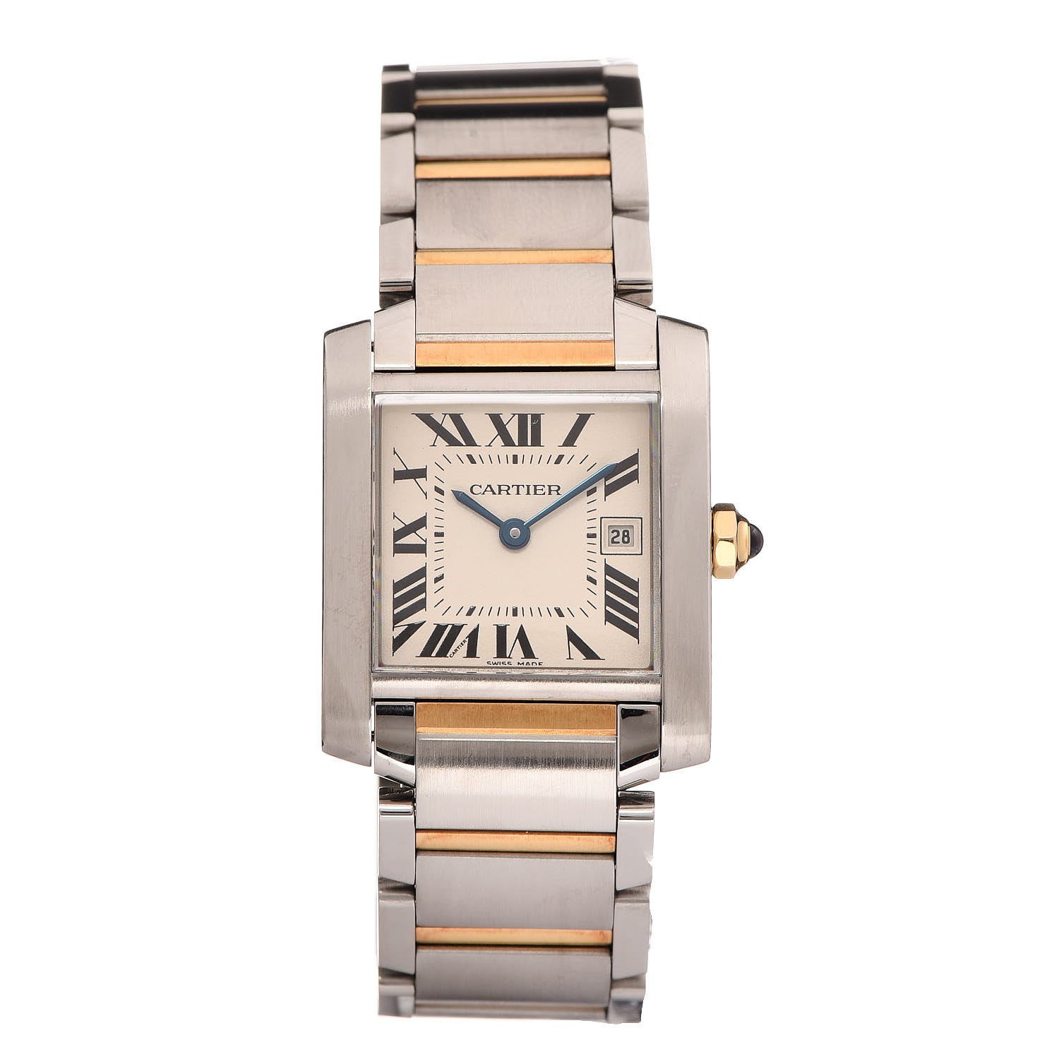 Cartier Stainless Steel 18K Yellow Gold 25mm Tank Francaise Quartz Watch 1 of 6