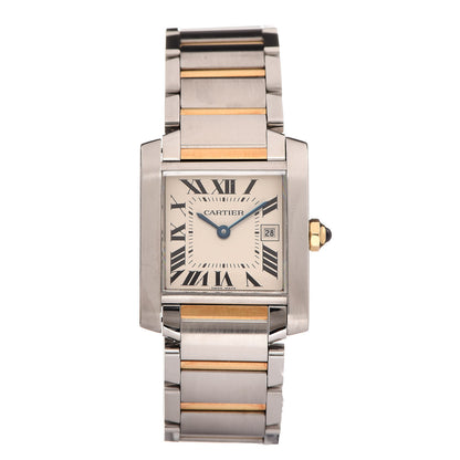 Cartier Stainless Steel 18K Yellow Gold 25mm Tank Francaise Quartz Watch 1 of 6