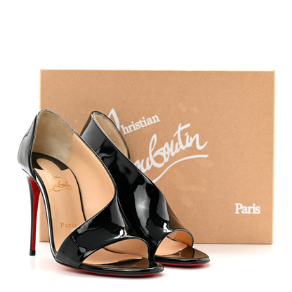 Christian Louboutin Patent Phoebe Asymmetric 100 Pumps 37 Black 10 of 10
