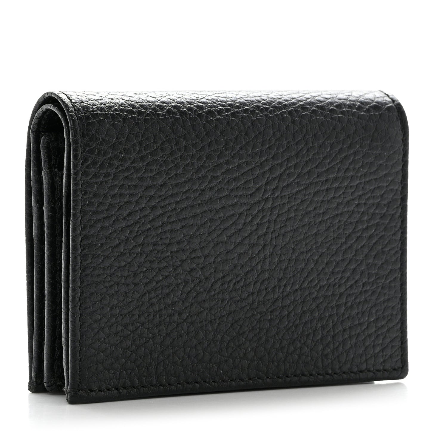 Pebbled Calfskin GG Marmont Card Case Black