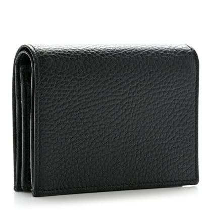 Gucci Pebbled Calfskin GG Marmont Card Case Black 3 of 9