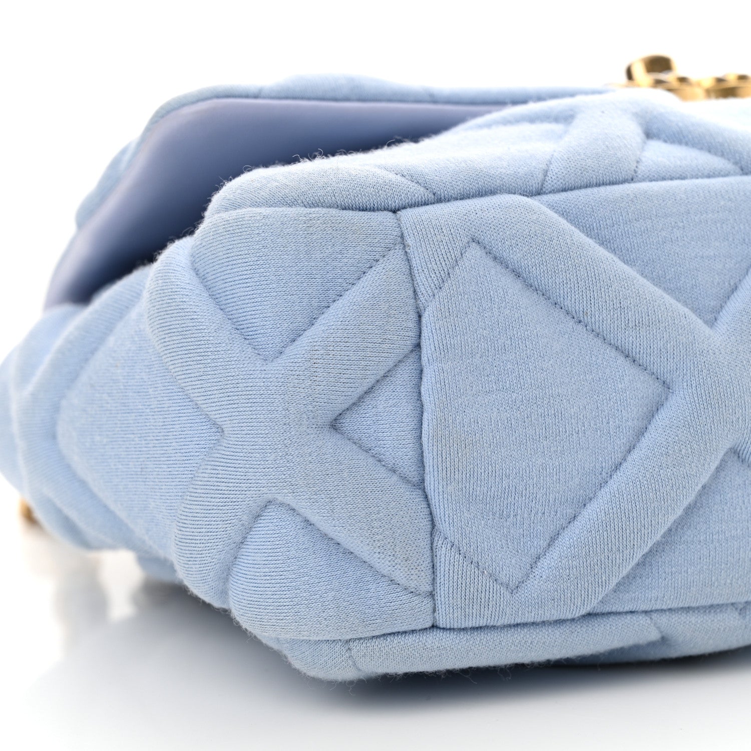 Chanel Jersey Lambskin Quilted Medium Chanel 19 Flap Light Blue 9 of 12