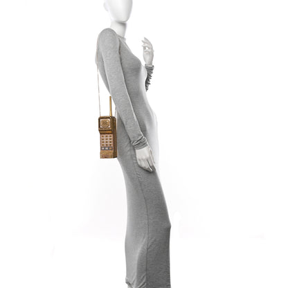 Judith Leiber Austrian Crystal Call Me Brick Phone Minaudiere Clutch Multicolor Gold 2 of 11