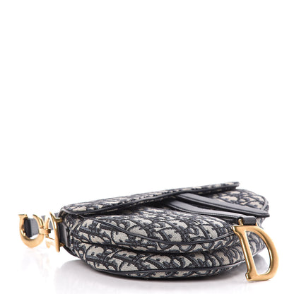 Christian Dior Oblique Saddle Bag Blue 4 of 10