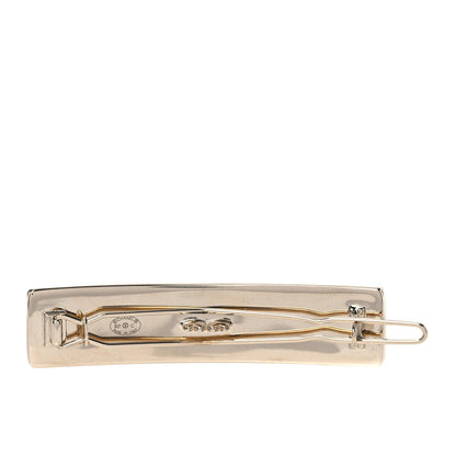 Chanel Metal Crystal Logo Hair Clip Gold 3 of 4